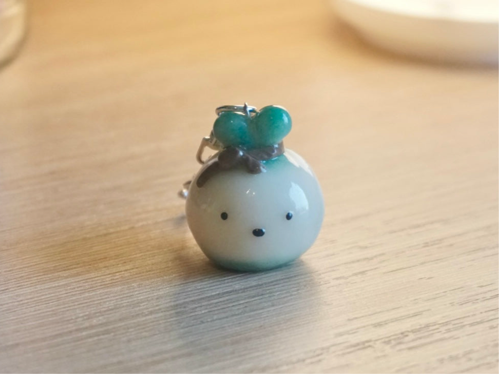 Green Onion Bunny Keychain