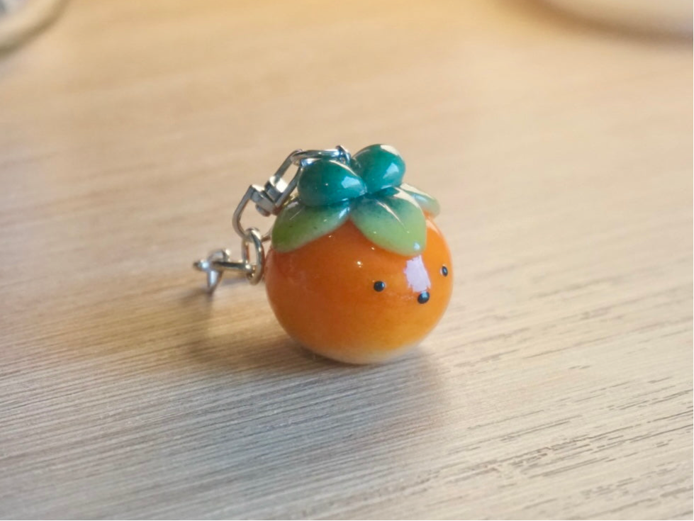 Persimmon Bunny Keychain