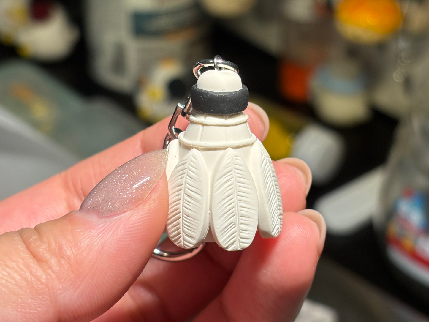 Badminton Birdie Keychain