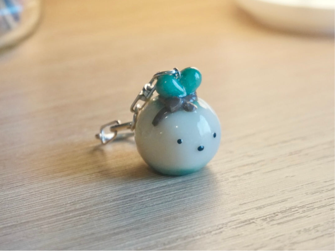Green Onion Bunny Keychain