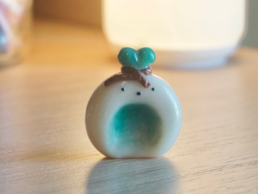 Green Onion Bunny Worry Stone Magnet