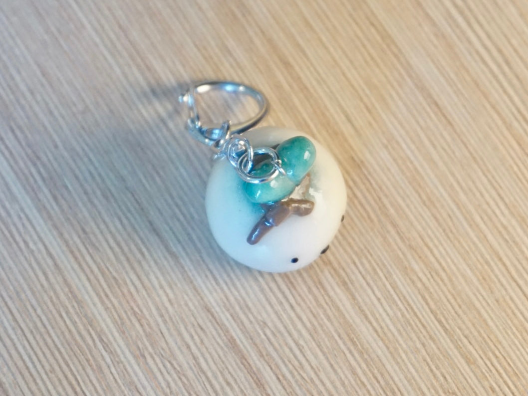 Green Onion Bunny Keychain